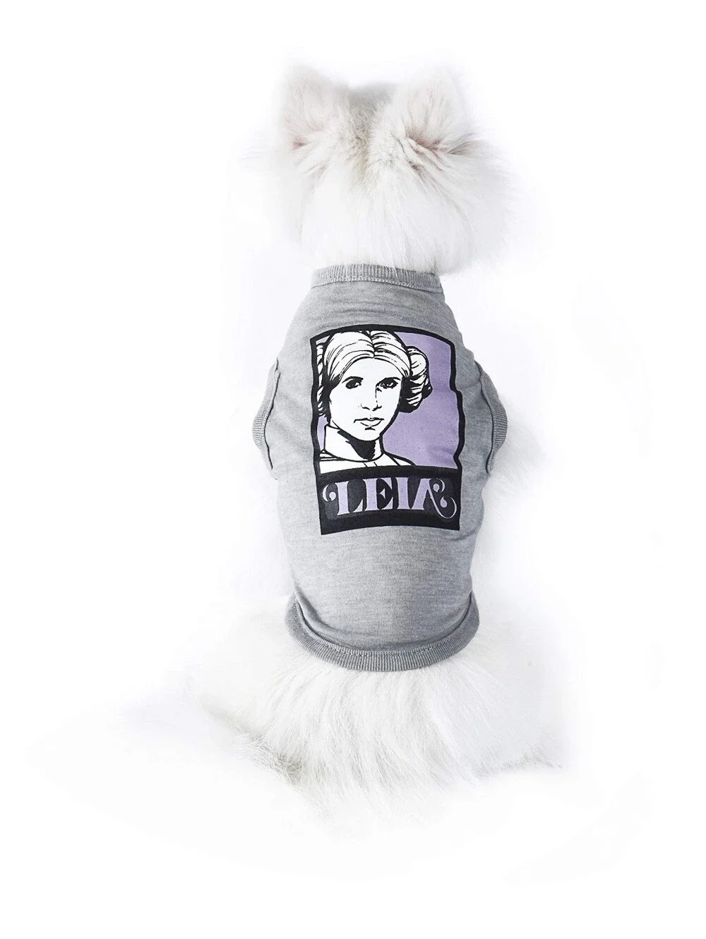 Dogs Grey Graphic Tank Top with Purple Leia Print